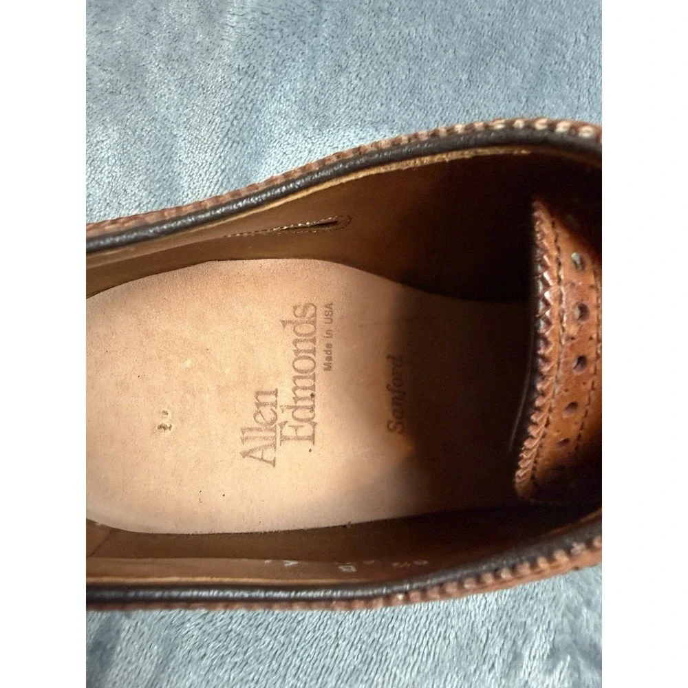 Allen Edmonds Sanford 5267 Chili Leather Brogue Cap Toe Oxfords Size 8.5 D